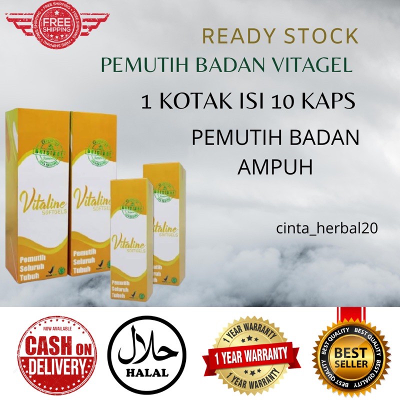 PEMUTIH BADAN AMPUH VITAGEL 100% ORIGINAL