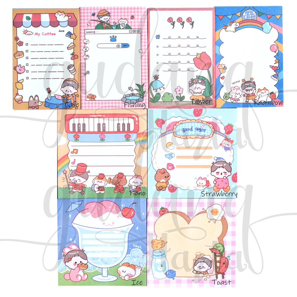 Sticky Notes Kucing Dirijen Music Dessert Agenda Memo Lucu DIY Scrapbook GH 301835