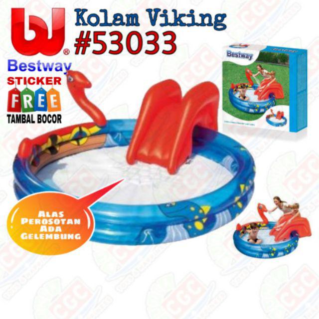 Bestway 53033 Viking Play Pool Kolam Renang Anak Ada Perosotan Mandi Bola Sni Shopee Indonesia