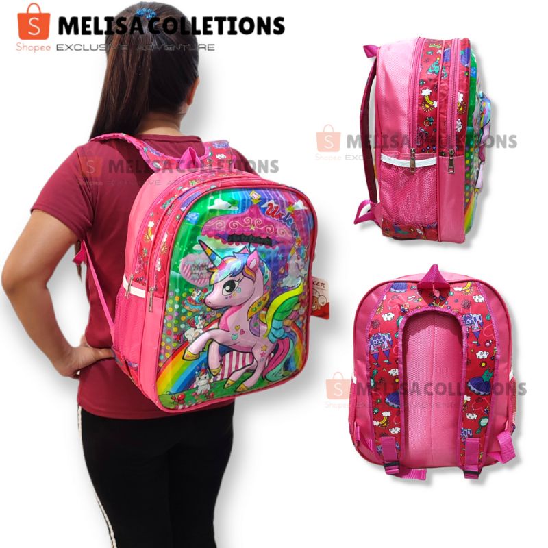 Promo Grosir/Tas Gendong Anak Gambar Unicron Pink Bisa Menyala/Tas Anak Sekolah Anak Perempuan/Tas Sekolah Anak SD