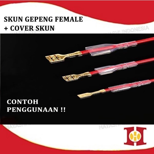 Skun Kabel Gepeng Cewek Female Soket Terminal Sekun Motor Konektorr-100pcs