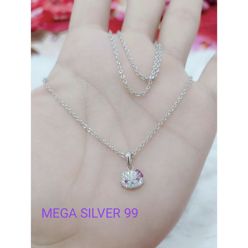 KALUNG ANAK NORI UKIR + HELLO KITTY PERAK 925 ASLI SILVER