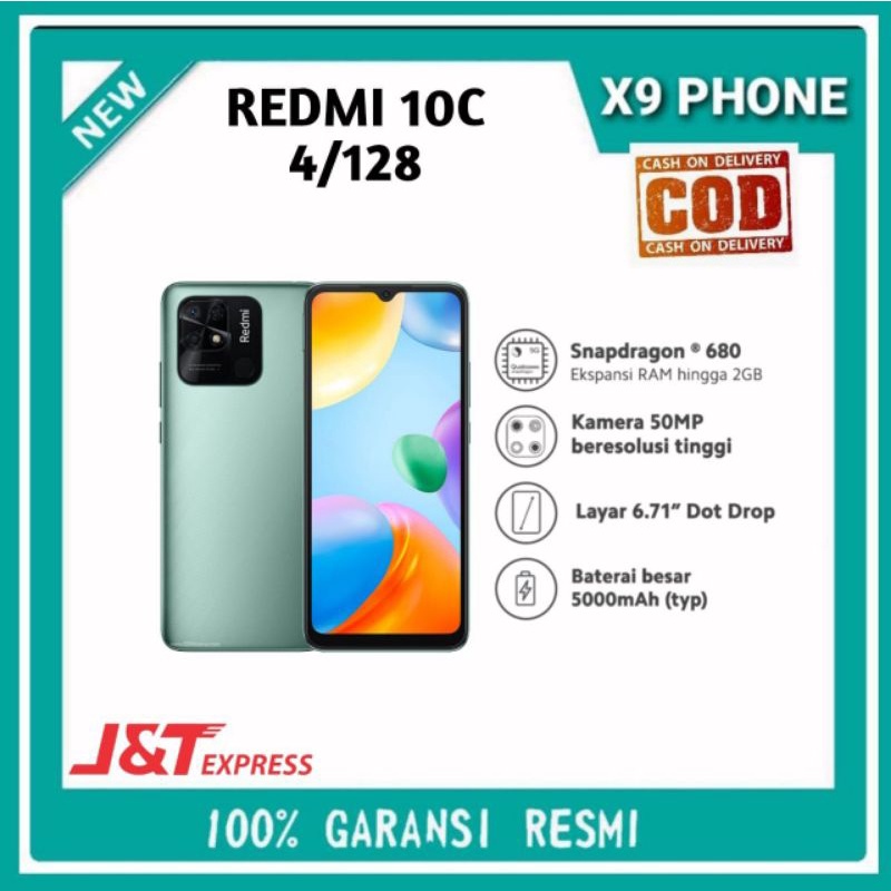 xiaomi redmi 10c 4 128 ram 4gb internal 128gb garansi resmi