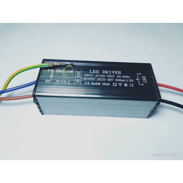 [DSP-9176] LED DRIVER AISE 20WATT 600mA CASING ALUMINIUM IP65 (REAL 20W)