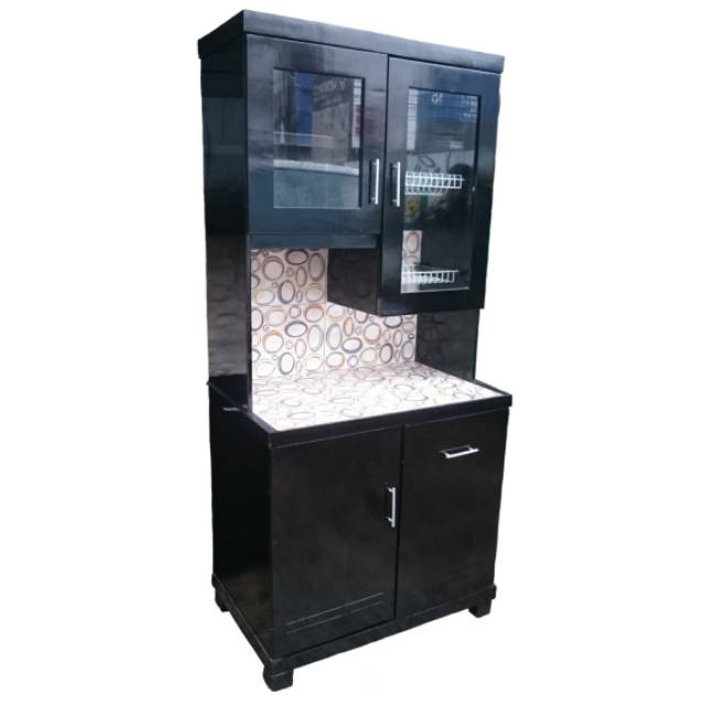 LEMARI DAPUR RAK PIRING KAYU KITCHEN SET 2 PINTU