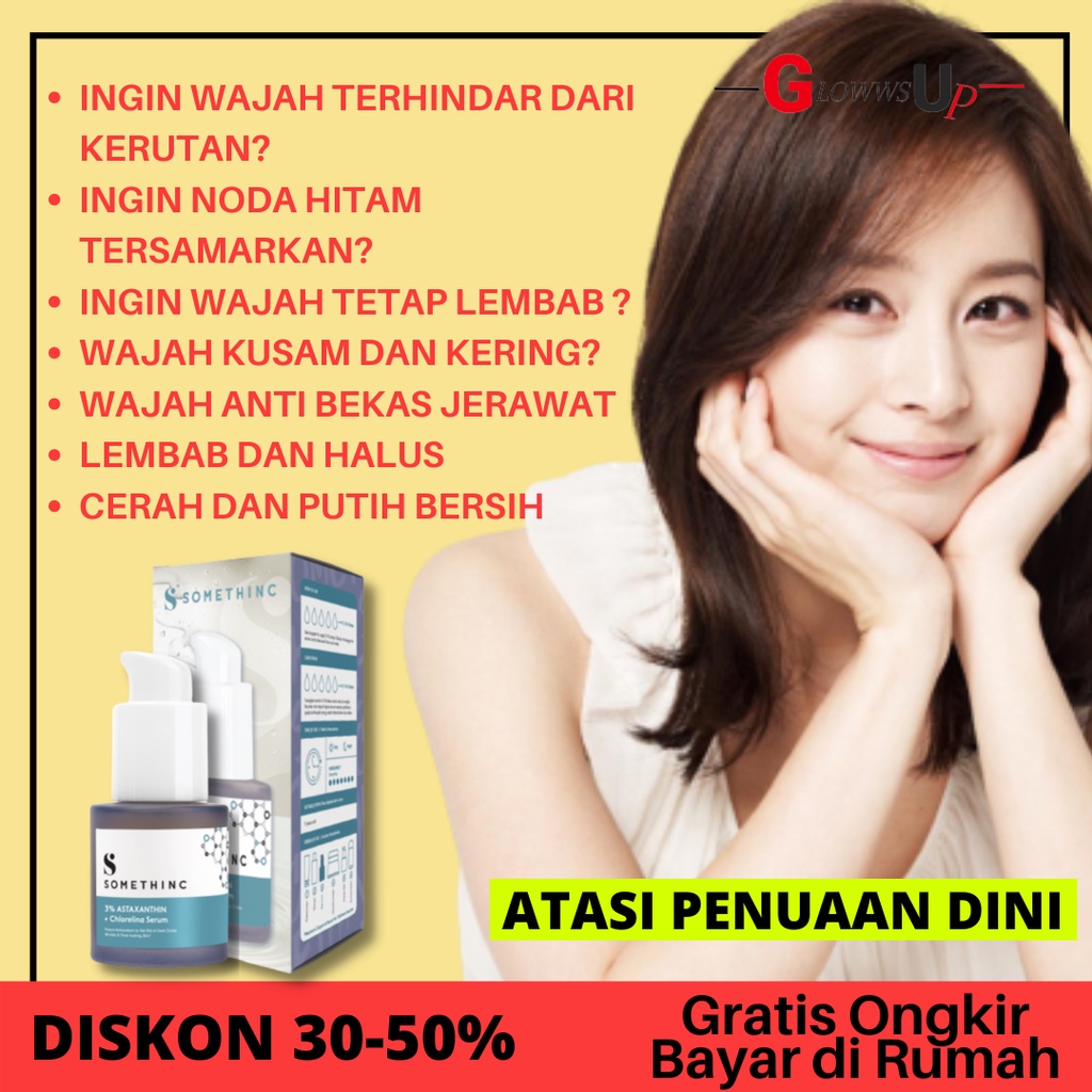 Serum Wajah Pelembab Wajah Berminyak SOMETHINC 3% Asthaxanthin + Chlorelina Serum Perawatan Wajah