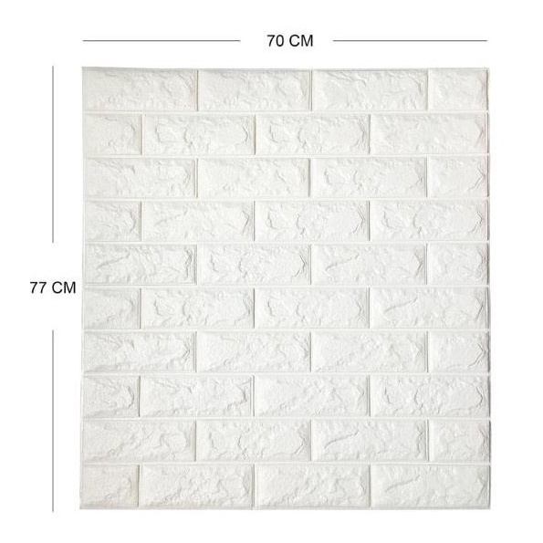 misi- Wallpaper 3D Brickfoam Bata Putih /Wallpaper 3D Model Motif Bata Putih