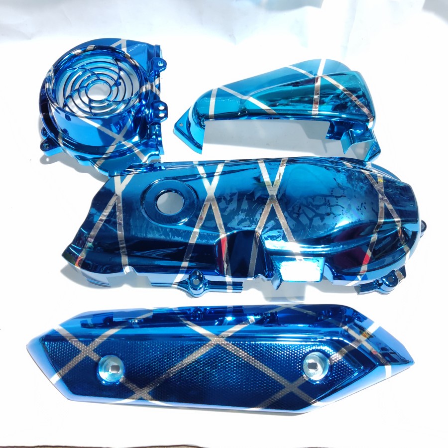 cvt plus tutup kipas cover knalpot beat fi injeksi scoopy fi 2014 blue x