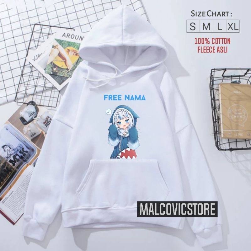 Jaket Hoodie Anime GAWR GURA Untuk Anak Perempuan Usia 1-12 Tahun / Hoodie Sweater Anak GAWR GURA / 