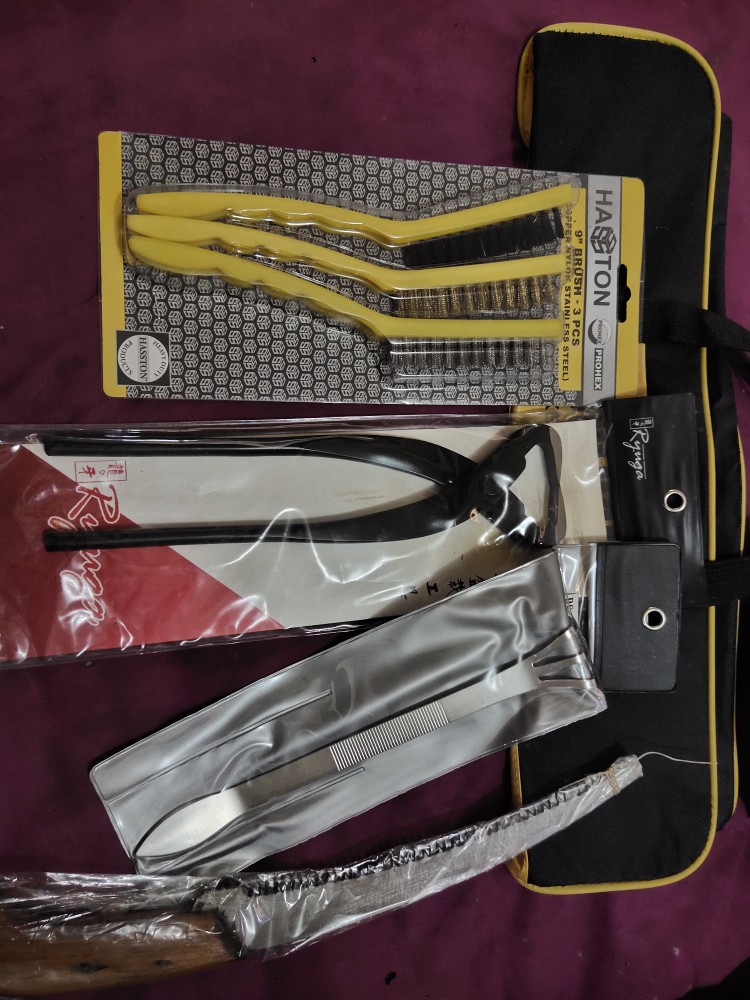 Alat Bonsai Gergaji Lokal Lengkung Gagang Kayu