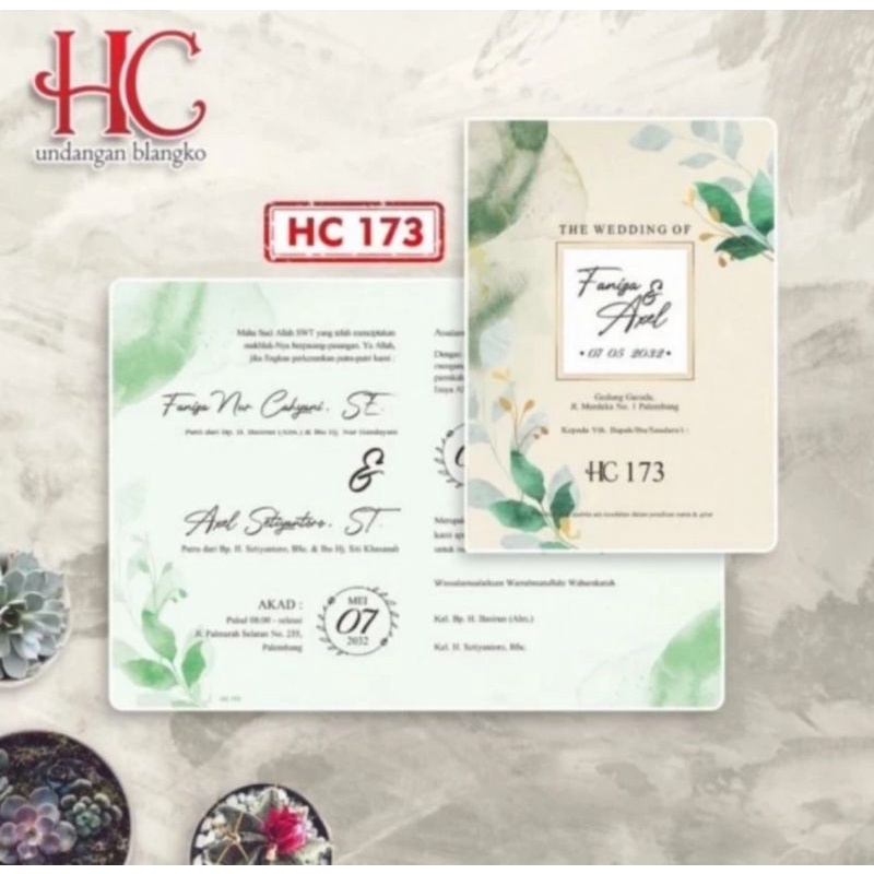 HC 173 (Blangko+Plastik) Blangko Undangan Nikah Ultah Khitan