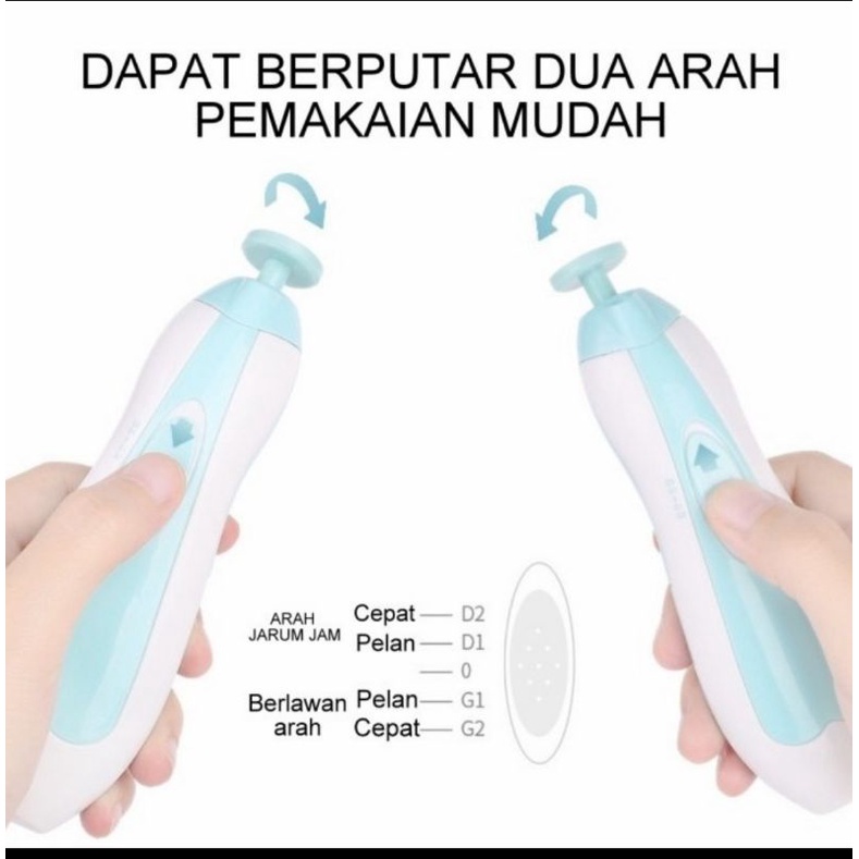 Gunting Kuku Elektrik Bayi &amp; Dewasa Electric Nail Trimmer Manicure Set MS88