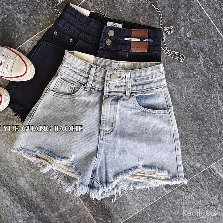 Terbaru Celana pendek wanita korea celana hot pants wanita celana jeans wanita high waist jeans cela
