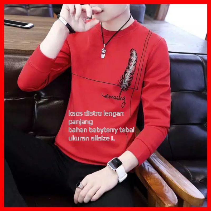kaos distro pria | baju atasan pria | kaos lengan panjang babyterry