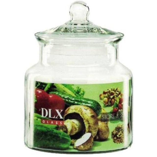 DLX Toples Kaca Besar Saigon 1 6 liter lt Asinan Kerupuk Glass Canister Glass Surabaya Murah
