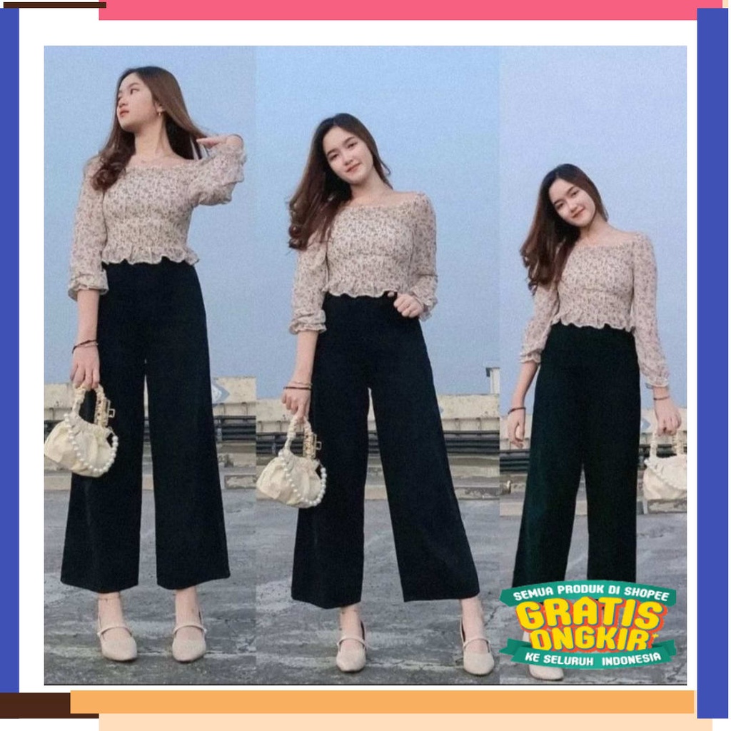 outfit on of the day santai murah baru terkini / Celana Jeans Kulot Highwaist Premium untuk Wanita