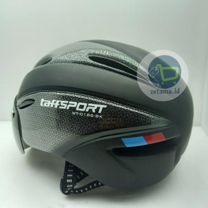 HELM SEPEDA MAGNETIC VISOR HELM SELI RB MTB TAFFSPORT HITAM