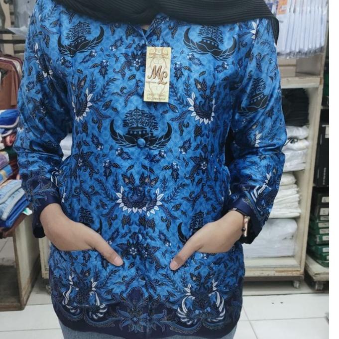 [KODE DB9AJ] Atasan BATIK KORPRI Semi Sutra Wanita Resmi Untuk PNS