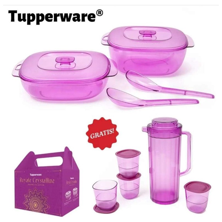 crystal set ungu elegan free teko n gelas