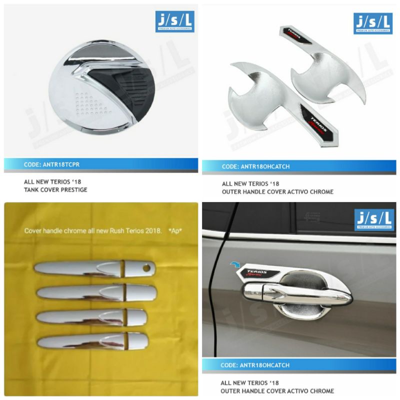 Paket outer Handle tank cover all new Terios 2018-2021 chrome