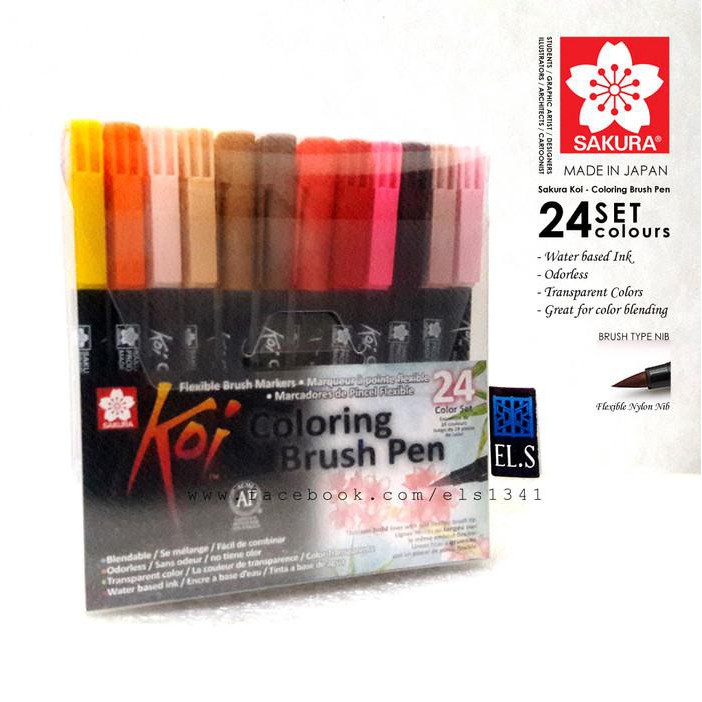

SAKURA KOI COLORING BRUSH PEN - 24 COLOR SET
