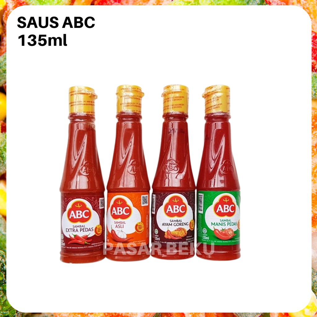 

Saus ABC 135ml Saus Tomat Sambal Asli Extra Pedas Manis Pasar Beku Padang