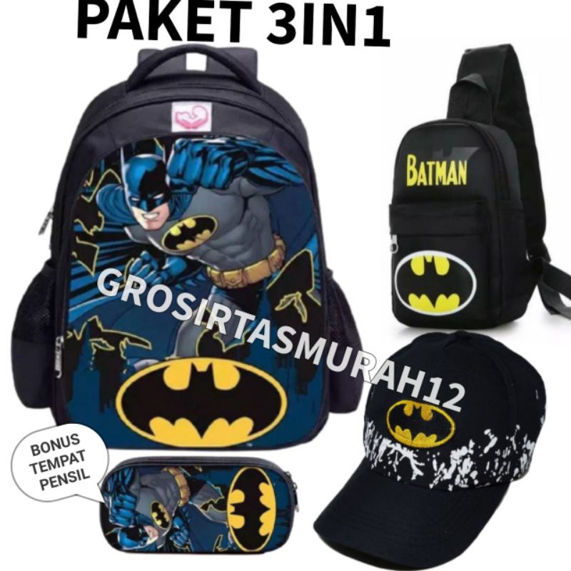 Tas ransel anak laki-laki Karakter super Hero Banyak Bonus- tas anak-Tas Anak Sekolah-Ransel Anak