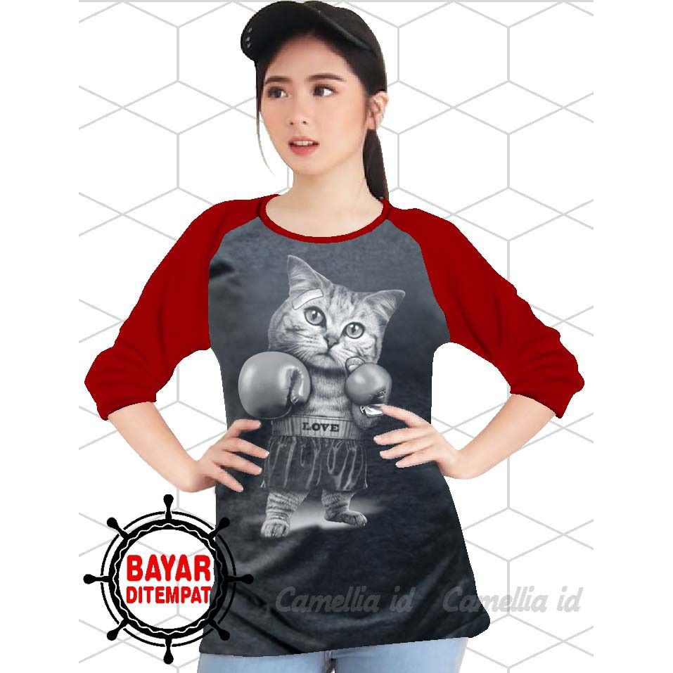 Kaos Raglan (K.TINJU)/Kaos Wanita Lengan 3/4/ Kaos Wanita/ Kaos Oblong/Misty 5