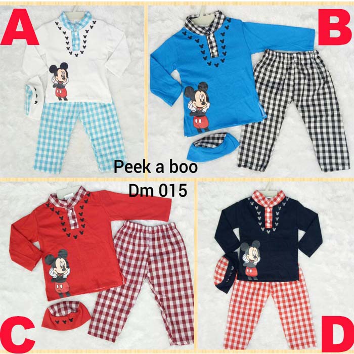 CUCI GUDANG - JUAL RUGI!! Baju Koko Bayi Setelan Baju Muslim Bayi Laki Laki Mickey Boo