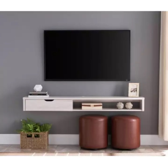 Rak TV Gantung Minimalis Modern  Panjang 150 cm Lebar 30 cm Tinggi 20 cm Maks Ukuran TV 65" Sudah Di