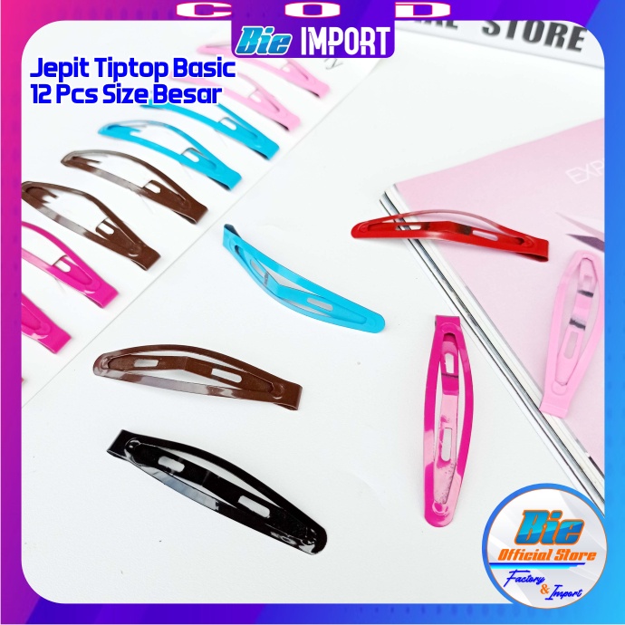 Jepit Tiptop 1 Set 12 Pcs Size Besar Impor Best Seller