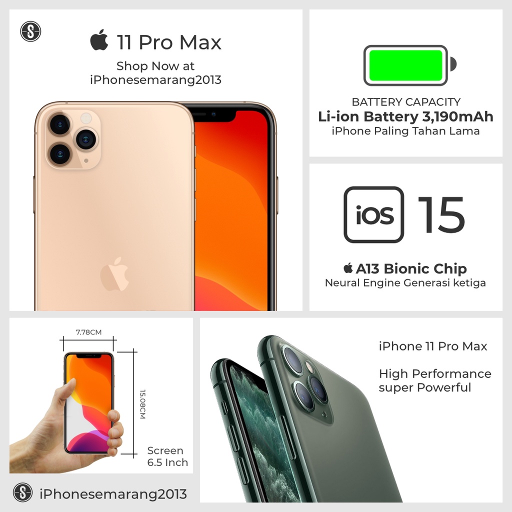 IPHONE 11 PROMAX 64GB DAN 256GB SECOND ORIGINAL FULLSET MULUS LIKE NEW BERGARANSI