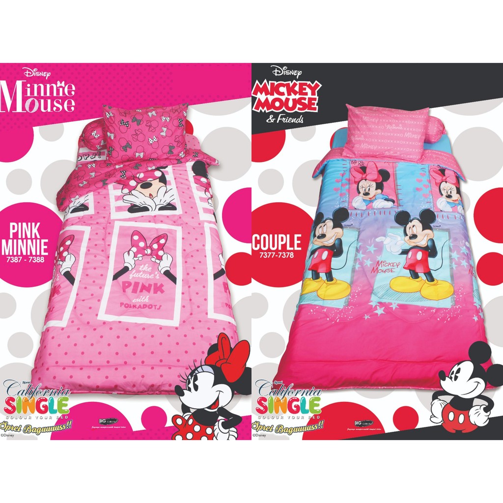  Sprei  California Motif  Kartun Anak  Ukuran 100x200 3kaki 