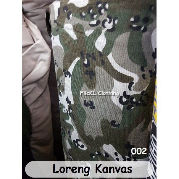 Bahan Kain Kanvas Loreng Camo Motif Corak Loreng