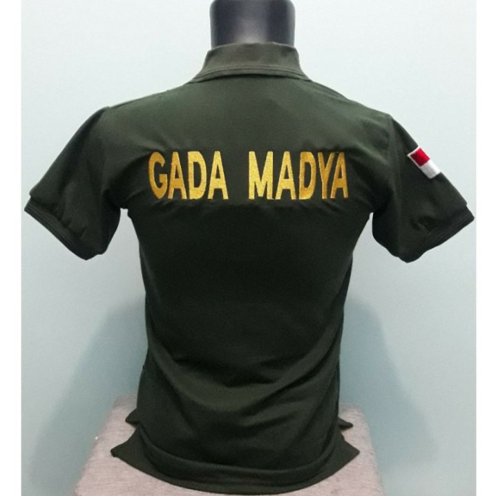 KAOS GADA MADYA HIJAU ARMY - KAOS KERAH GADA MADYA HIJAU ARMY FULL BORDIR