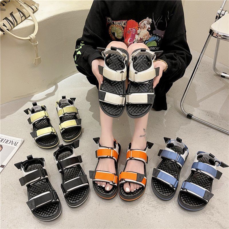 Sandal Gunung Sandal Wanita Sandal Cewek Sandal Tali Velcro Nyaman Dipakai dan Anti Ribet Anti Slip Sandal Velcro