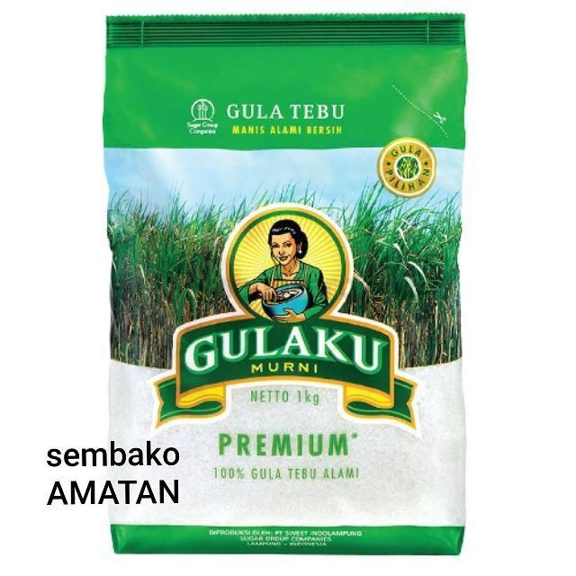 Gulaku Gula Pasir Premium 1 Kg - Kemasan Hijau dan Kuning