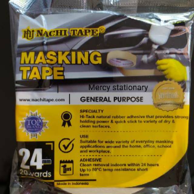 

Masking Tape 1” dan 2 inchi 20 Yard Nachi Isolasi Kertas