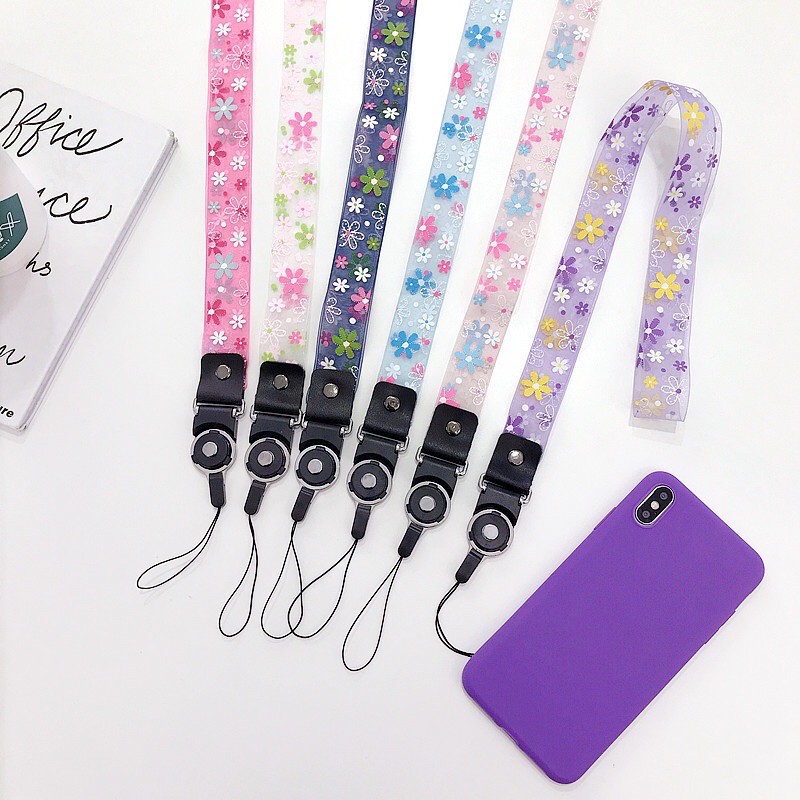 Gantungan Hp Flower Transparan Lucu Cute Lanyard Tali Hp