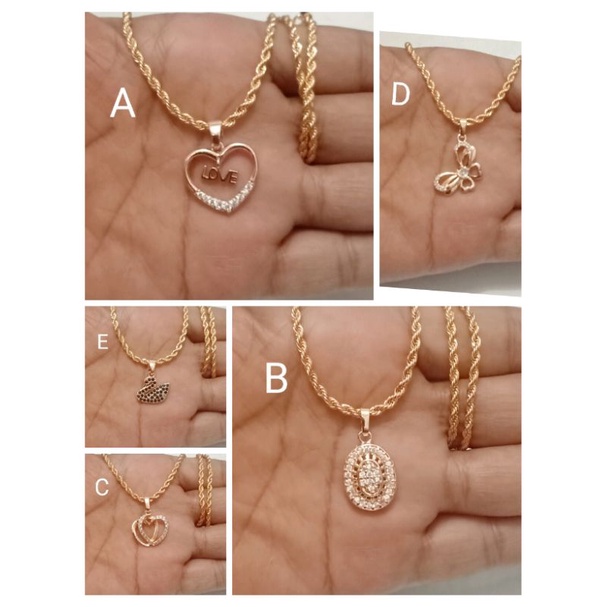 NL694. Kalung xuping wanita lapis emas dgn mata zircon ukuran 45 cm model tambang