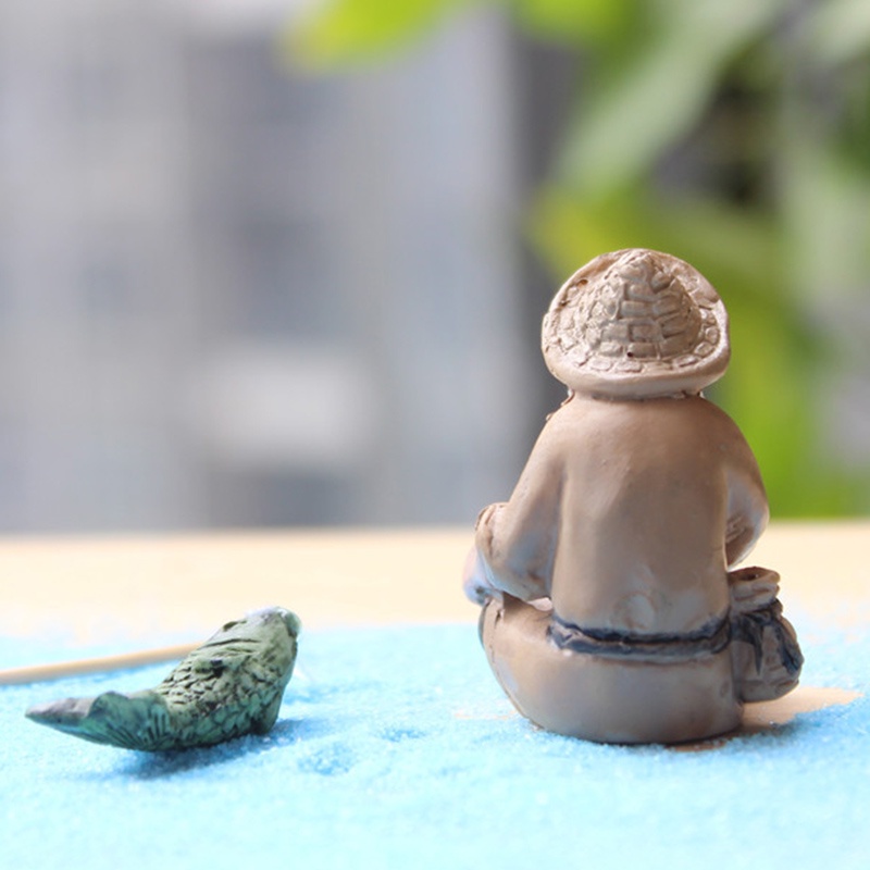 Patung Lansekap Mikro Bahan Resin Desain Old Man Untuk Taman