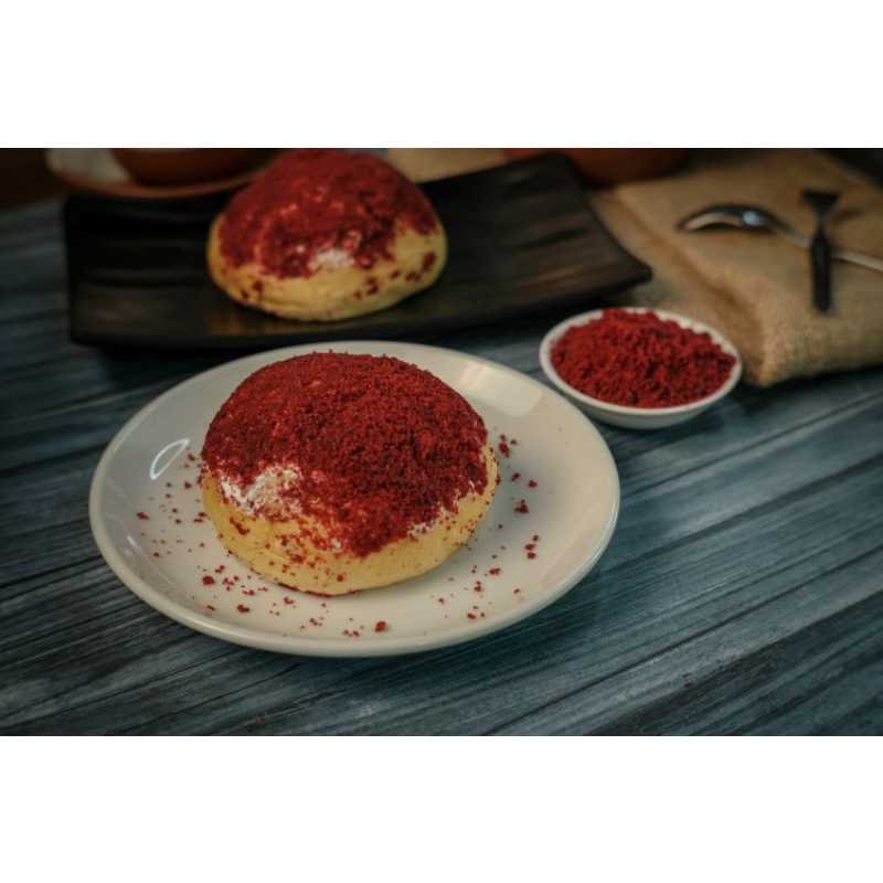

Bread Velvet Bakery Roti Isi Cream Cheese Toping Red Velvet Padimas Imlek