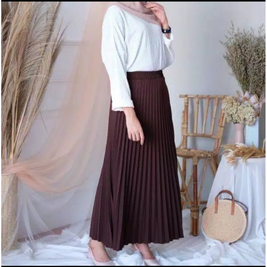 AK - ROK PLISKET PREMIUM 256A BAHAN HYGET PREMIUM/MAXY SKIRT/ROK