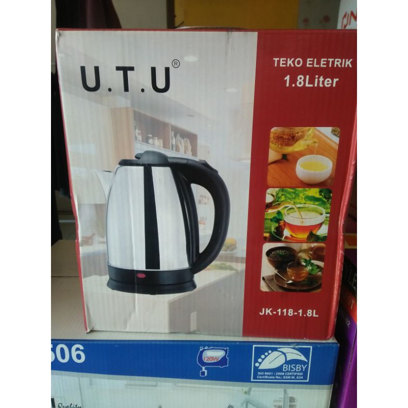 Teko kettle ceret pemanas listrik UTU 1,8 liter