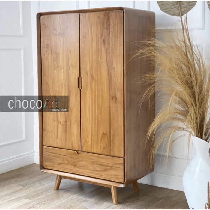lemari pakaian gantung minimalis kayu jati by chocoart jepara lemari jati minimalis lemari retro