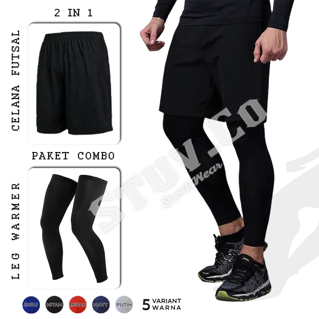 PAKET 2IN1 STELAN CELANA FUTSAL DAN LEG WARMER SET OLAHRAGA FUTSAL SEPAKBOLA SEPEDA VOLI GYM FITNESS BASKET PRIA WANITA MURAH