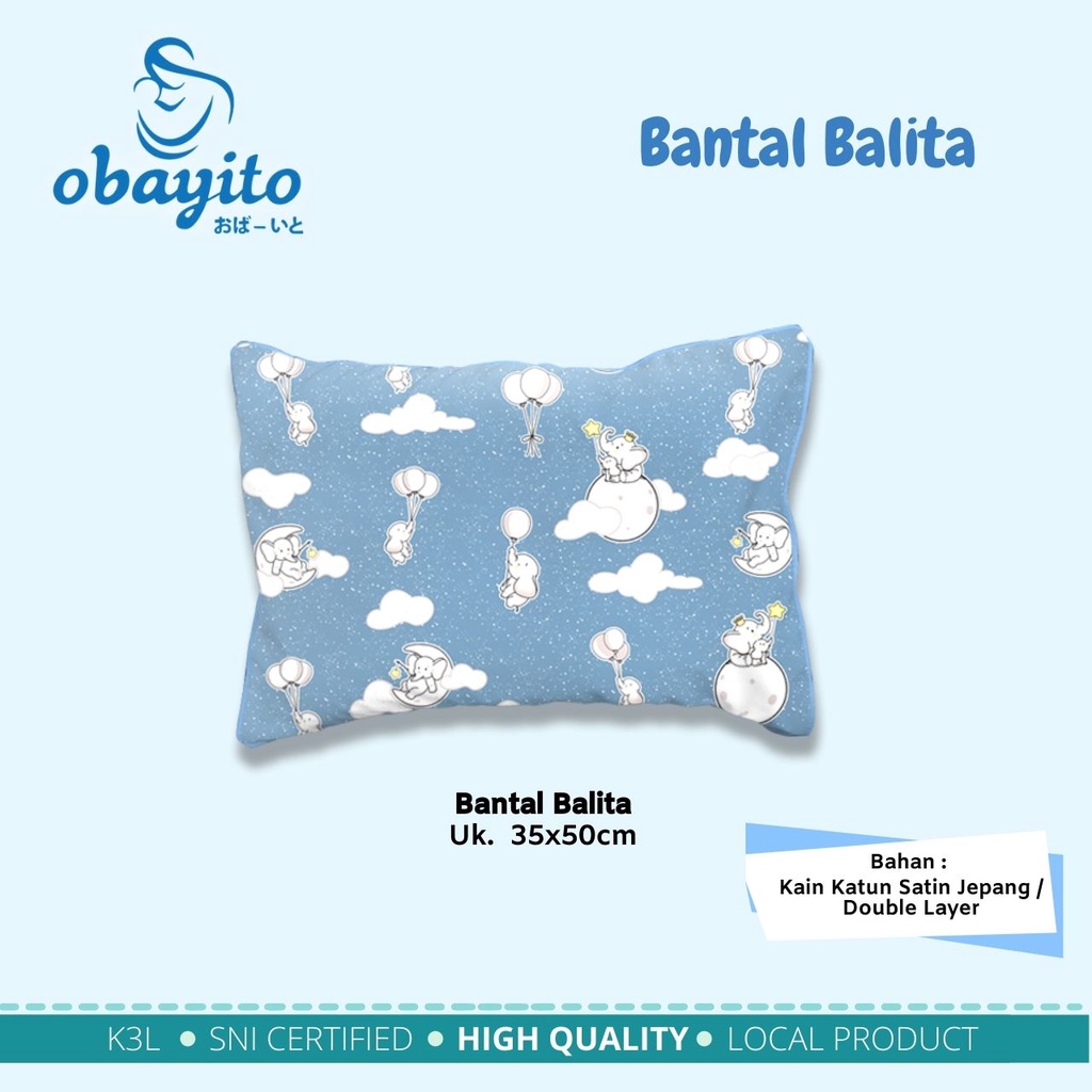 Obayito Bantal Balita + Sarung katun jepang OB-024