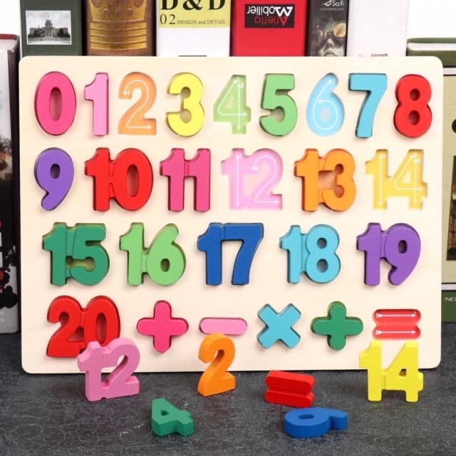 Puzzle Alpabet Number symbol wooden puzzle / mainan edukasi - hadiah anak cewek cowok