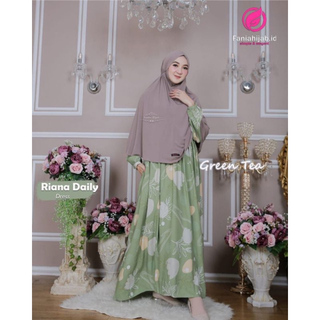 Gamis rayon adem Riana dress by Fania hijab