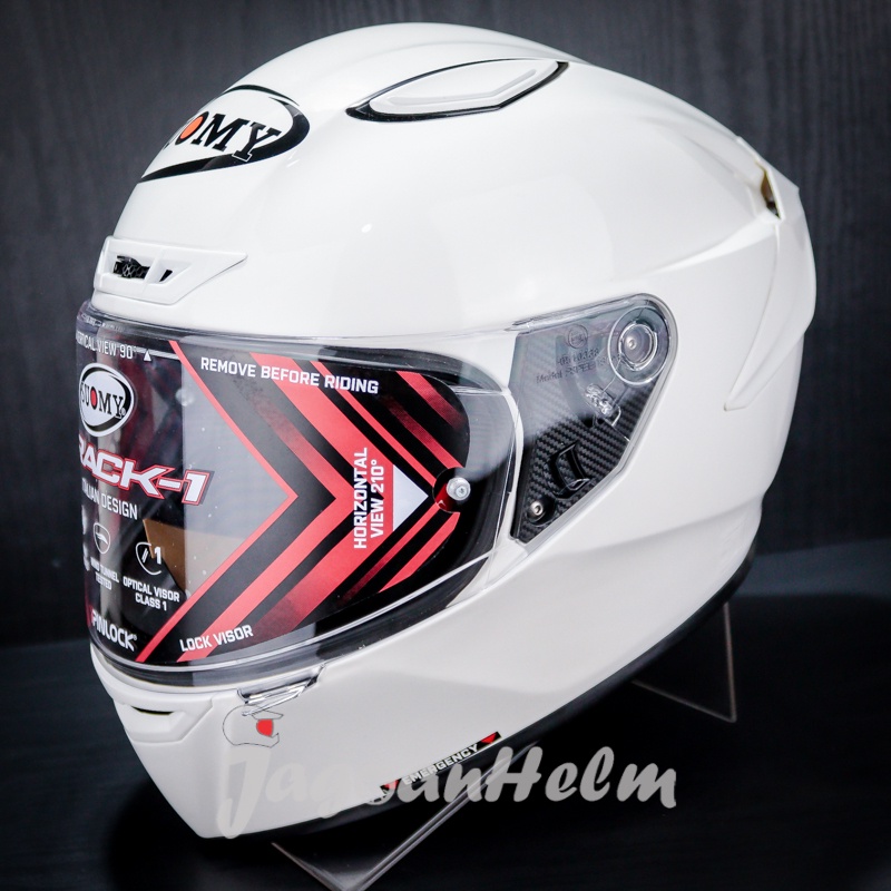 SUOMY HELM TRACK 1 PLAIN | PLAIN WHITE | TRACK1 SINGEL VISOR
